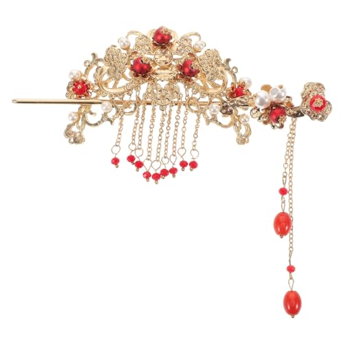 Vintage Chinese Hanfu Hair Clips & Hair Sticks Set for Women, Tassel Flower Design