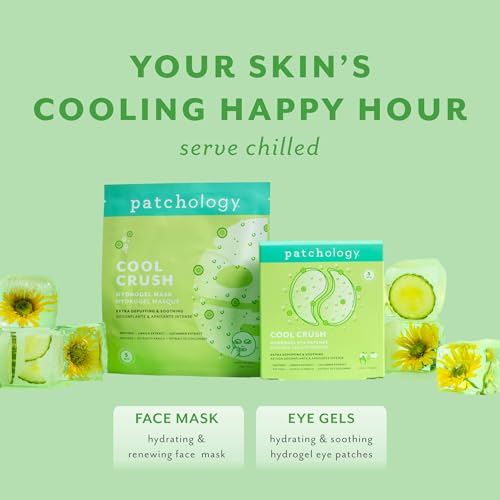 Patchology Serve Chilled Crush Hydrogel Mask 1 Count – Depuffing Cooling Face Mask