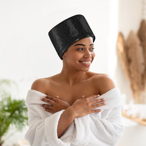 DEBECTY Black Heat Cap for Deep Conditioning with 10 Heating Levels