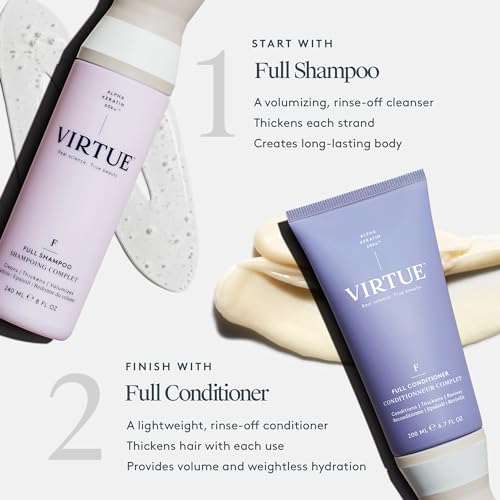 VIRTUE Full Volumizing Shampoo, Sulfate-Free Keratin Hair Thickening Treatment