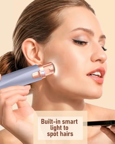 2-in-1 Rechargeable Eyebrow Trimmer & Facial Hair Remover - Indigo Purple