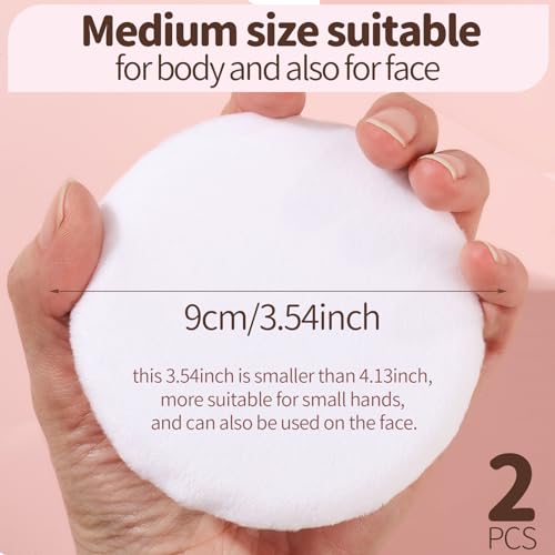 Teenitor 2-Pack Medium Powder Puff with Storage Container