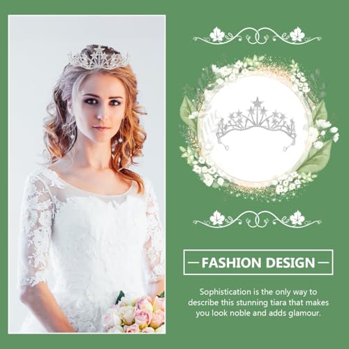 Lurrose Star Shaped Rhinestone Bridal Tiara Headpiece