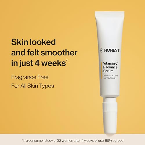 Honest Beauty Mini Vitamin C Radiance Serum 0.33 fl oz Travel Size, Fragrance-Free