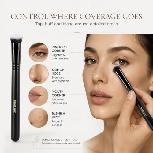 Precision Concealer Brush for Under Eye Blending - Soft Synthetic Bristles