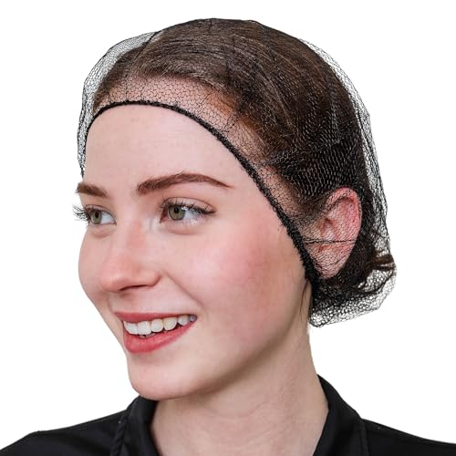 Disposable Honeycomb Nylon Hair Nets - 1,000 Count, Breathable in Black, Blue, Brown, White (18” to 28”)