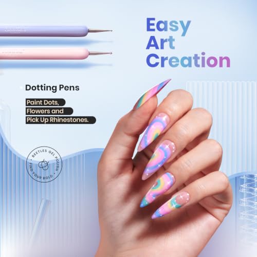 Beetles Gel Polish Nail Art Brushes 6 Pcs Multicolor Set A-Multicolor-6