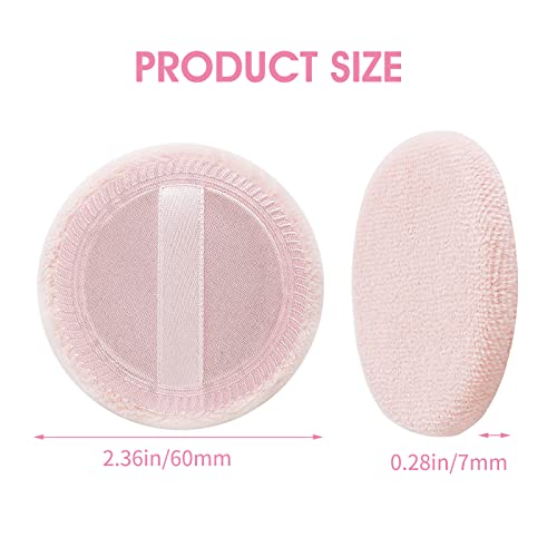 WLLHYF 12PCS Pink Makeup Puffs - Round Cotton Velour Sponges
