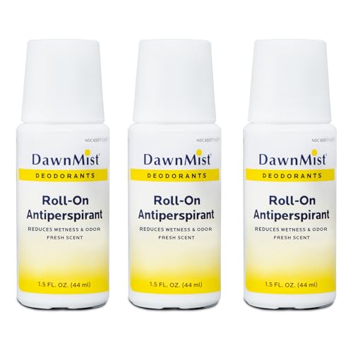 DawnMist Roll-On Antiperspirant & Deodorant, Fresh Scent, Travel Size (3-Pack)
