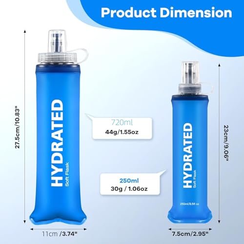 WEMEET 24oz Collapsible Soft Water Bottle, BPA-Free, 2-Pack