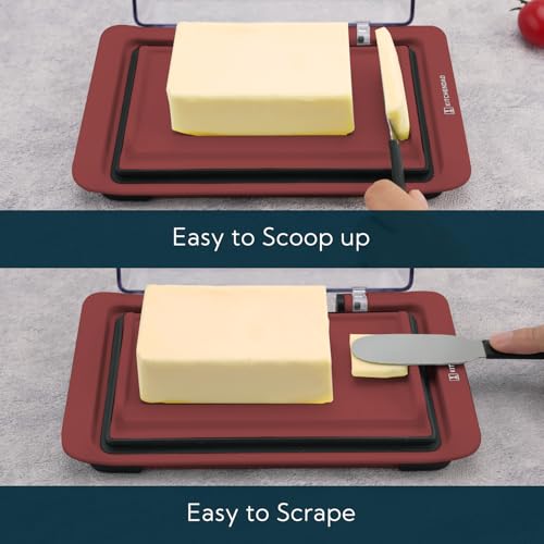 KITCHENDAO Airtight Flip-Top Butter Dish for 2 Sticks