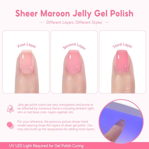 COSCELIA 25PC Jelly Gel Nail Polish Set - Fall Colors & Sheer Finish