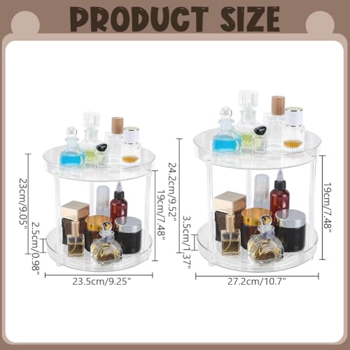 360 Rotating Perfume Organizer - 2-Tier Acrylic Cosmetic Storage Shelf