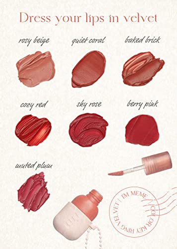 I'M MEME Color Key Ring Velvet Lip Tint - 01 Rosy Beige, Long Lasting Stain