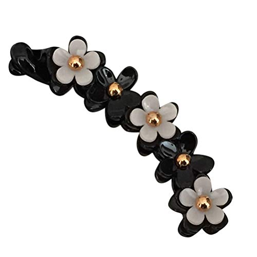 Lurrose Toothed Flower Hair Clip - Strong Tension Banana Claw for Women
