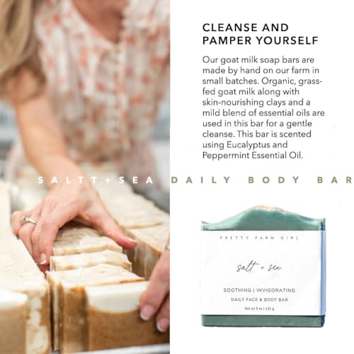 Organic Eucalyptus & Peppermint Beef Tallow Soap with Sea Salt