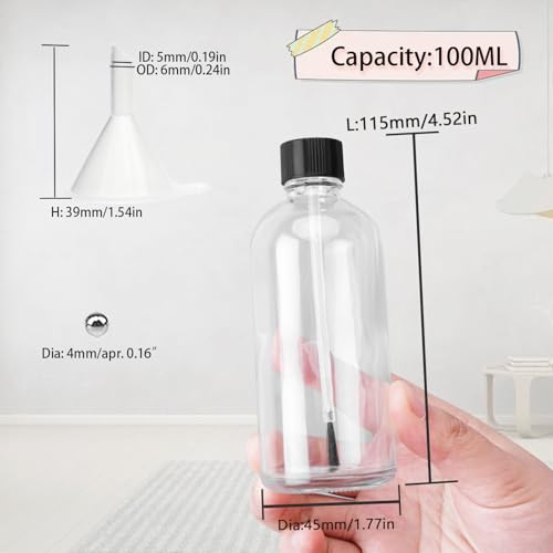 100ML Large Empty Nail Polish Bottles - Refillable Glass with Brush