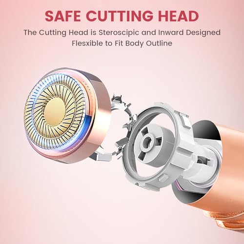 Flawless Facial Hair Removal for Women, Portable Painless Hair Remover Device, Rechargeable, with 4 Replacement Heads, for Face, Upper Lip and Chin