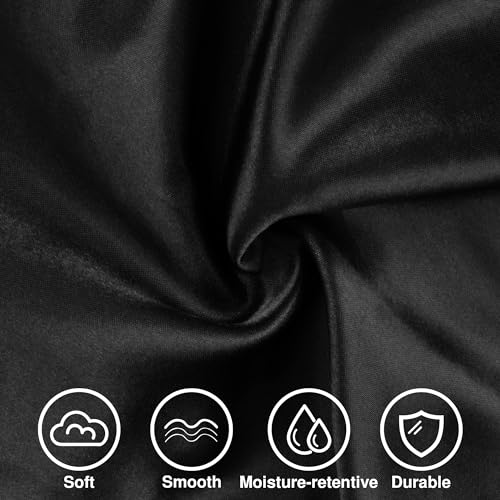 Aiphamy Satin Sleep Bonnets - 9 Pack Wide Band Hair Caps for Curly Hair