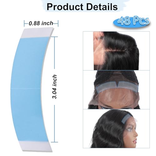 Kachanaa 48pcs Double Sided Waterproof Lace Wig Glue Tape