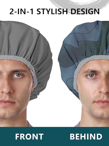 Years Calm Men's Reusable Shower Cap - Waterproof Dual-Layer Hair Cover