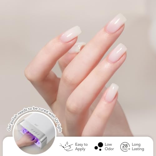 GAOY 6 Colors Rubber Base Gel Set - 2-in-1 Nail Strengthener