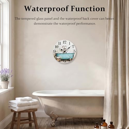 Vintage Waterproof Bathroom Wall Clock - 8 Inch Silent Design