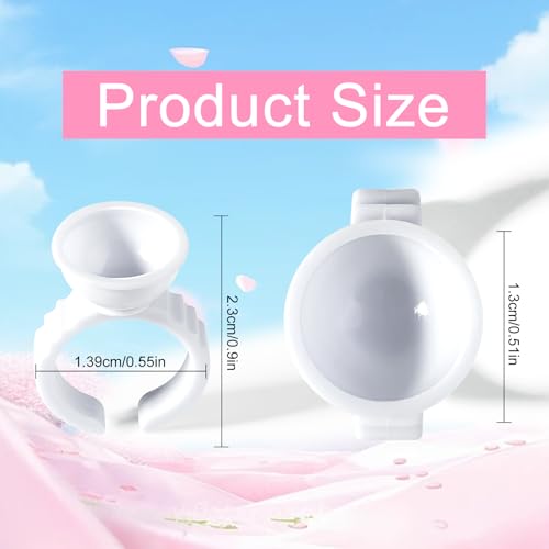 300PCS Disposable Glue Rings for Eyelash Extensions & Nail Art