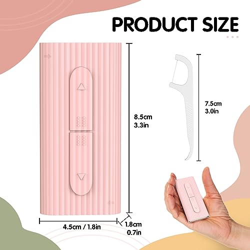 RAZOKO Portable Dental Floss Case with 10 Picks - Reusable Travel Floss Dispenser, 2 Pack