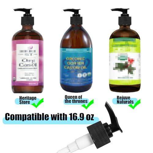 2 Pack Dispenser Pumps for 16oz Castor Oil Bottles