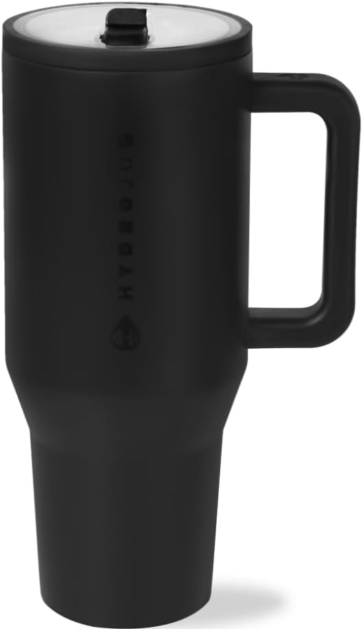 HydroJug 32 oz Insulated Water Bottle - Leak Resistant with Handle & Flip Straw | Pink Sand