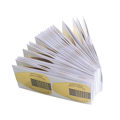 VNC 300Pcs Golden Nail Forms for Poly Gel Extensions Self-Adhesive Nail Tips Guide