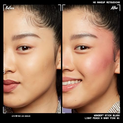 NYX Wonder Stick Blush & Contour Duo Light Peach & Baby Pink 1 Pack