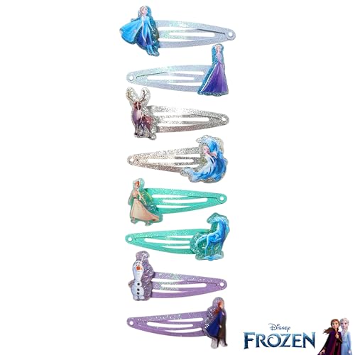 Disney Frozen Hair Clips for Girls - LUV HER 8-Pack Snap Clips for Ages 3+