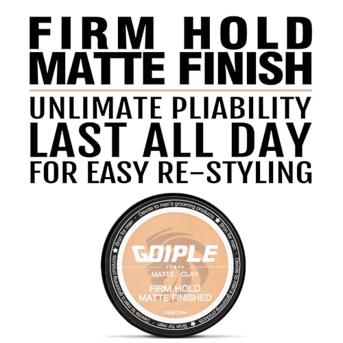Goiple Matte Hair Styling Clay for Men - Water-Based Pomade, Strong Hold, 100g