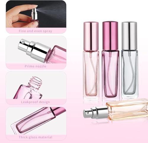 4-Pack 10ml Refillable Travel Perfume Bottles – Leak-Proof Glass Atomizers