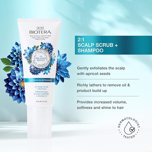 Biotera Intensive 2-in-1 Scalp Scrub and Shampoo for Oily Hair, 6 Fl Oz