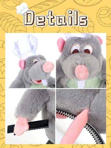 Gray Mouse Headband with Chef Hat | Costume Hair Accessory