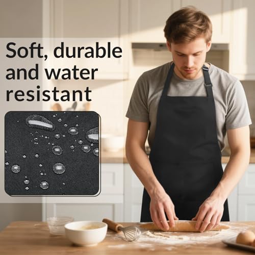 Water-Resistant Chef Apron for Men & Women with 2 Pockets