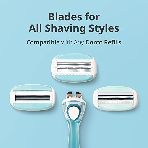 DORCO EVE 3 Razor Blade Refills - 8 Pack with Moisturizing Aloe Bar
