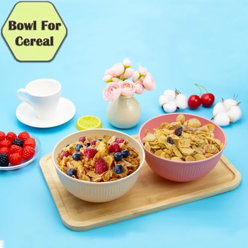 9-Piece Unbreakable Wheat Straw Bowl Set - Multi-Color Dinnerware