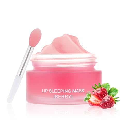 MEICOLY Berry Lip Sleeping Mask - Hydrating Overnight Lip Treatment, Nourishing Lip Balm for Dry Chapped Lips, 0.7oz