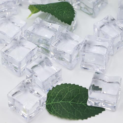 42 Pcs Decorative Fake Lemon Slices & Acrylic Ice Cubes Set