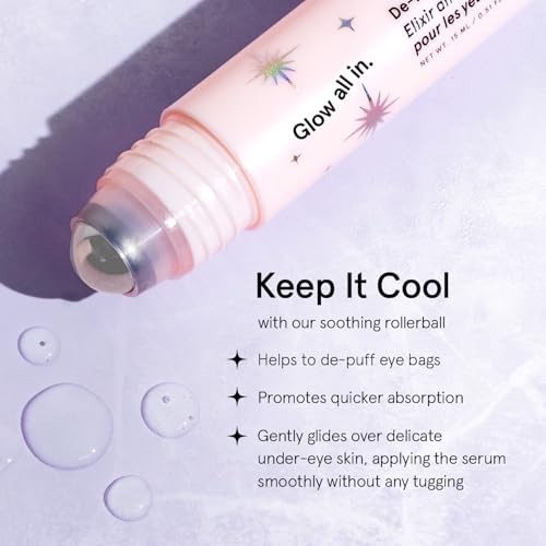 grace & stella Under Eye Brightener Roller - Airplane Travel Essentials - Travel Size Toiletries - Retinol & Caffeine Eye Serum for Puffiness, Dark Circles, Wrinkles - Vegan Skincare (15ml / 0.51floz)