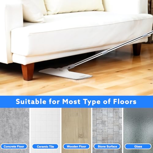 wlich Microfiber Floor Mop - 55" Extendable with 4 Reusable Pads