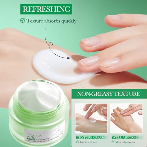 Grospe Salicylic Acid Repair Cream 1.78 Fl Oz - Acne & Pore Shrinkage Moisturizer for Oily Skin (Pack of 2)