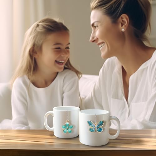 Stainless Steel Tea Infusers Set of 2 with Butterfly & Flower Charms