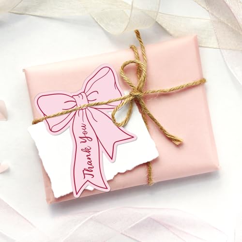 Whaline 100-Pack Pink Bow Thank You Cards - Mini 2.5 x 3.5 in
