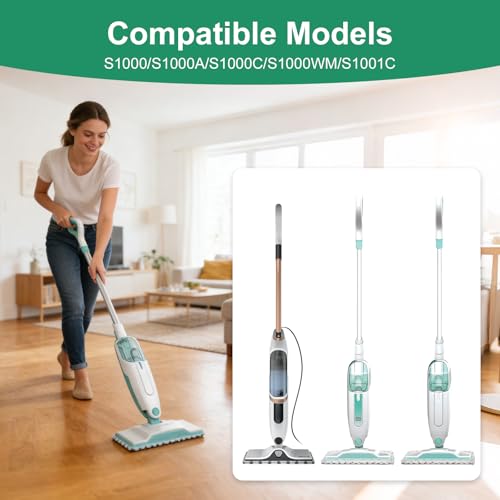 4-Pack Shark Steam Mop Replacement Pads, Microfiber & Reusable