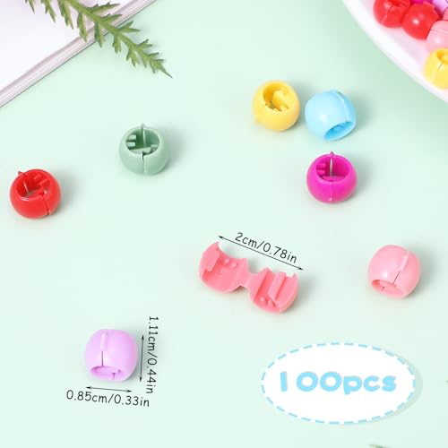 100 Pcs Rainbow Mini Hair Clips - Colorful Tiny Claw Clips for Women & Girls